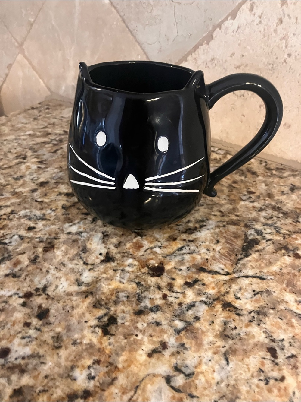 Pottery Barn Black Cat Ceramic Mug
